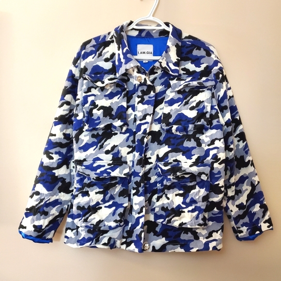 I.AM.GIA - Tarantino royal blue camo jacket - Size S - Picture 5 of 12